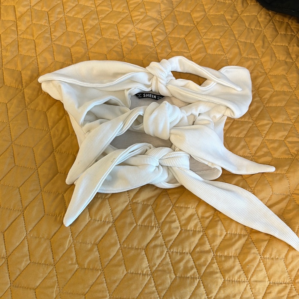 XS Shein White Tie Tube Top, BRAND NEW
